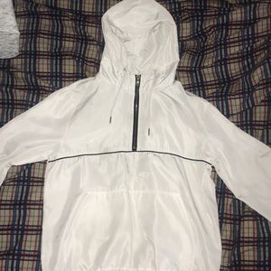 White windbreaker hoodie